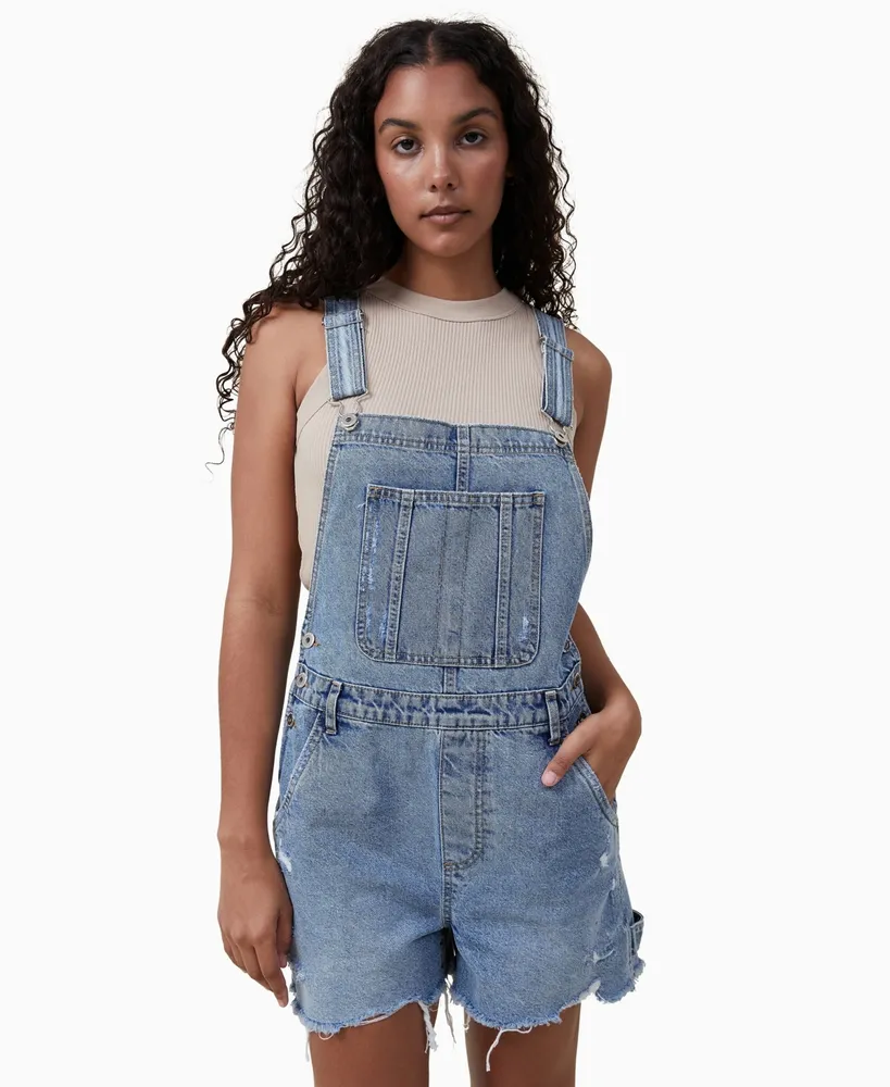 Slouchy Straight Non-Stretch Jean Short Overalls -- 3.5-inch inseam | Old  Navy