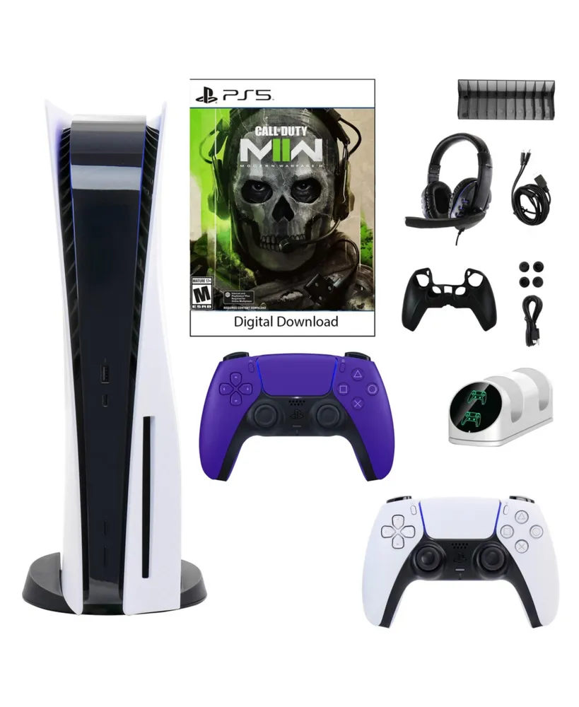 PlayStation 5 Core Console with Call of Duty: Modern Warfare Ii with Accessories and DualSense Controller in Galactic Purple