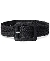 Lauren Ralph Women's Raffia Wide Covered-Buckle Belt
