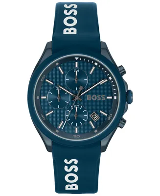 Hugo Boss Men's Velocity Quartz Fashion Chronograph Silicone Strap Watch 44mm