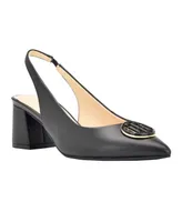 Tommy Hilfiger Women's Nileo Block Heeled Sling Back Pumps - Faux Leather