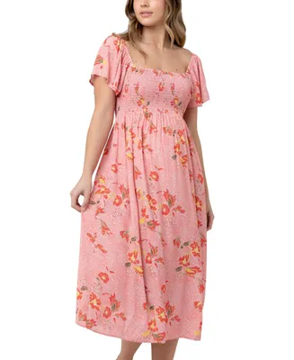 Ripe Maternity Libby Floral Smocked Dress