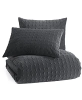 Karl Lagerfeld Paris Velvet Houndstooth 3 Piece Comforter Set, King