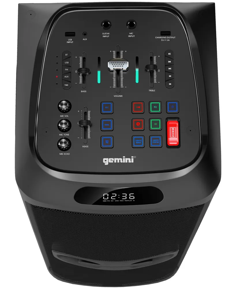 Gemini Bluetooth Speaker System with Led Party Lighting