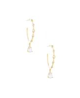 Ettika Delicate Cubic Zirconia Charm Hoop Earrings