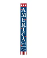 Glitzhome 60" H Wooden Patriotic, Americana Porch Sign