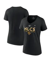Women's Fanatics Black San Diego Padres 2022 Division Series Winner Locker Room Plus V-Neck T-shirt