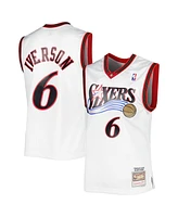 Men's Mitchell & Ness Allen Iverson White Philadelphia 76ers Hardwood Classics 2002 Swingman Jersey