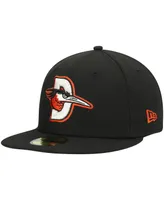 Men's New Era Black Delmarva Shorebirds Authentic Collection Road 59FIFTY Fitted Hat