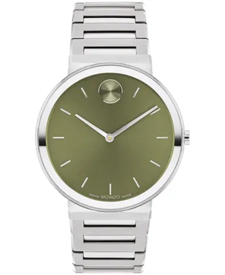 Movado Men's Bold Horizon Swiss Quartz -Tone Stainless Steel Watch 40mm