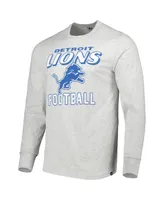 Men's '47 Brand Heathered Gray Detroit Lions Dozer Franklin Long Sleeve T-shirt