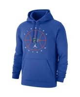 Men's Jordan Royal Florida Gators Basketball Icon Club Fleece Pullover Hoodie