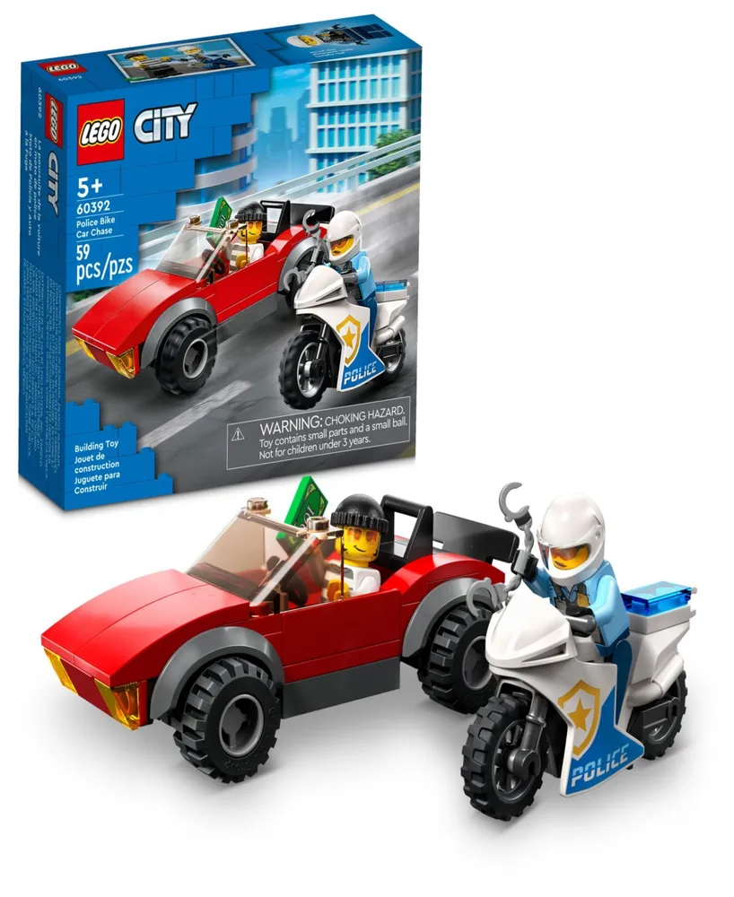 Lego City Police Police Bike Car Chase 60392 Toy Building Set with Police and Crook Minifigures