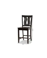 Baxton Studio Fenton Modern and Contemporary Transitional 2-Piece Finished Wood Counter Stool Set