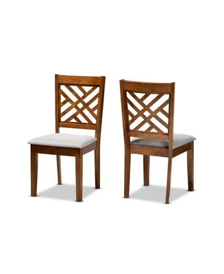 Baxton Studio Caron Modern and Contemporary 2-Piece Fabric Upholstered and Wood Dining Chair Set