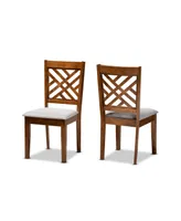 Baxton Studio Caron Modern and Contemporary 2-Piece Fabric Upholstered and Wood Dining Chair Set