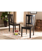 Baxton Studio Fenton Modern and Contemporary Transitional 2-Piece Finished Wood Dining Chair Set