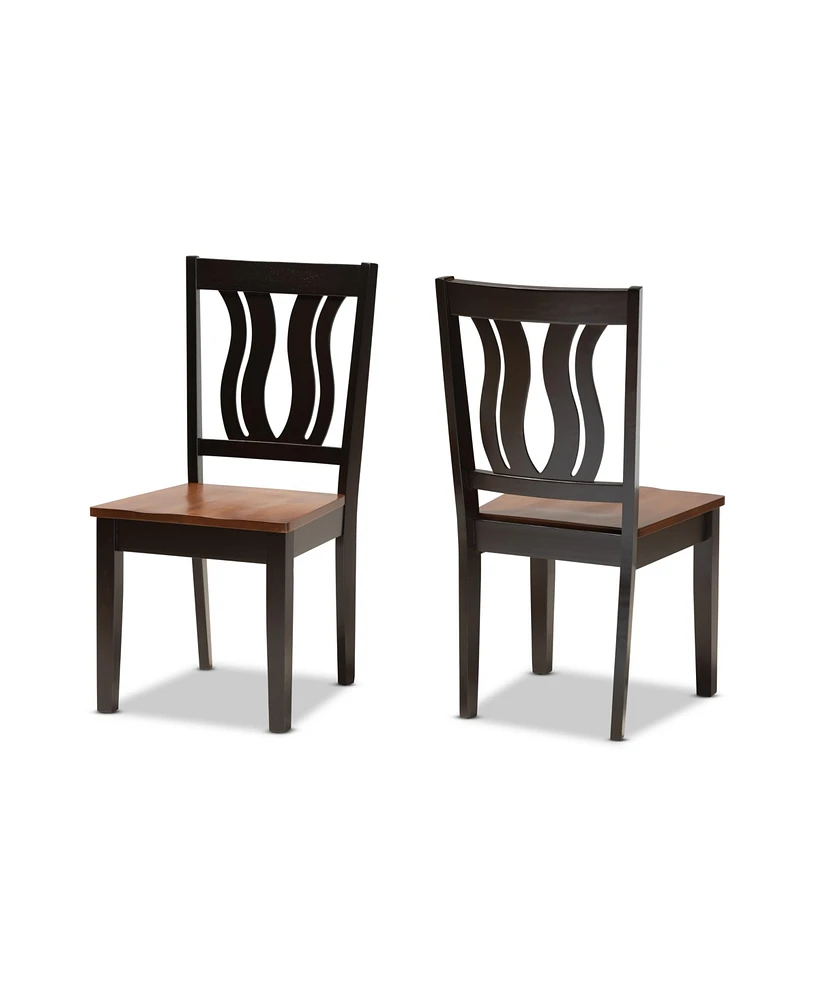 Baxton Studio Fenton Modern and Contemporary Transitional 2-Piece Finished Wood Dining Chair Set