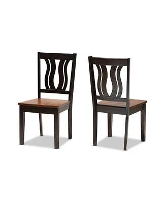 Baxton Studio Fenton Modern and Contemporary Transitional 2-Piece Finished Wood Dining Chair Set