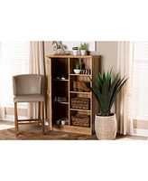 Baxton Studio Eren Modern and Contemporary Farmhouse 48.5" Natural Finished Wood 1-Door Shoe Cabinet