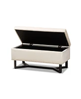Baxton Studio Esther Modern and Contemporary Velvet Fabric Upholstered Finished Wood Storage Ottoman