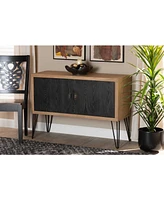 Baxton Studio Denali Modern and Contemporary 41.7" Two-Tone and Finished Wood and Metal Storage Cabinet