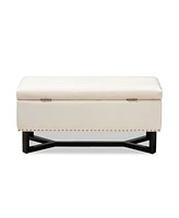 Baxton Studio Esther Modern and Contemporary Velvet Fabric Upholstered Finished Wood Storage Ottoman