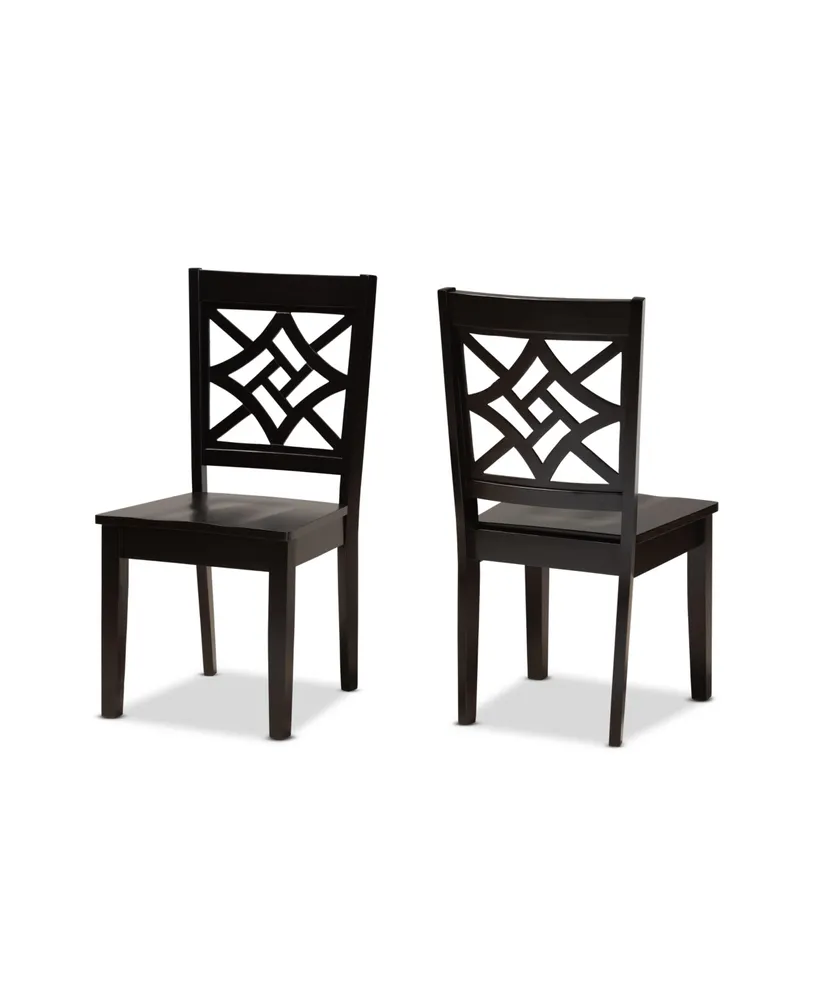 Baxton Studio Nicolette Modern and Contemporary 2-Piece Finished Wood Dining Chair Set