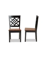 Baxton Studio Nicolette Modern and Contemporary 2-Piece Two-Tone and Finished Wood Dining Chair Set