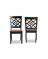 Baxton Studio Nicolette Modern and Contemporary 2-Piece Two-Tone and Finished Wood Dining Chair Set