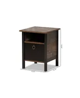 Baxton Studio Vaughan Modern and Contemporary 19.5" Two-Tone and Finished Wood Nightstand