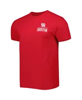 Men's Red Houston Cougars Logo Campus Icon T-shirt