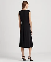 Lauren Ralph Women's Twist-Front Cap-Sleeve Stretch Jersey Dress