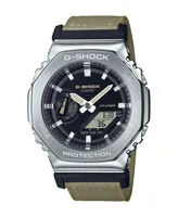 G-Shock Men's Analog-Digital Metal Cover Tan Cloth Band Watch, 44.4mm, GM2100C-5A