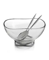 Nambe Braid Glass Salad Bowl & Servers