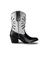 Bala Di Gala Women's Italian Western White Premium Leather Boots Fireworks by