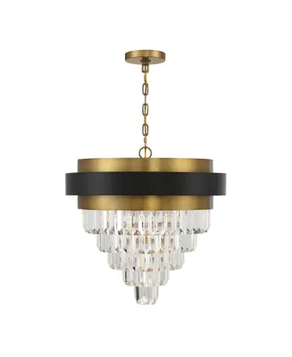 Savoy House Marquise 4-Light Chandelier in Matte Black with Warm Brass Accents