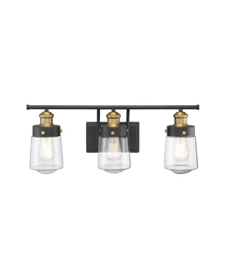 Savoy House Macauley -Light Bathroom Vanity Light in Vintage Black with Warm Brass