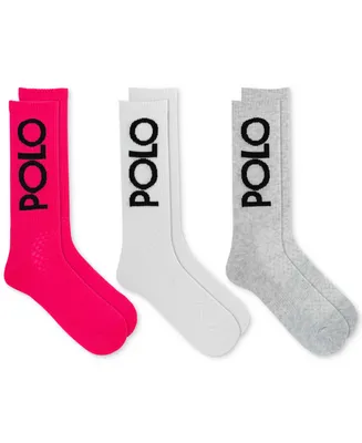Polo Ralph Lauren Women's 3-Pk. Big Polo Crew Socks