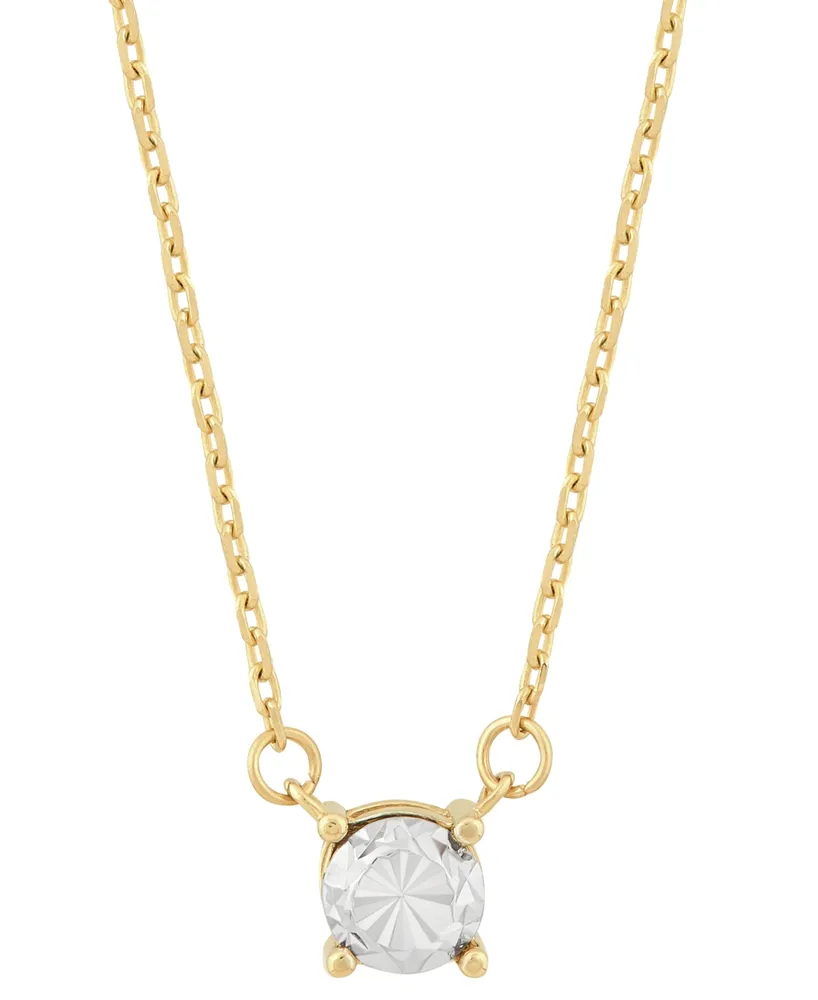 Illusion Two-Tone 17" Pendant Necklace in 10k Gold