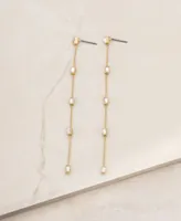 Ettika Linear Baguette Earrings 18K Gold Plating