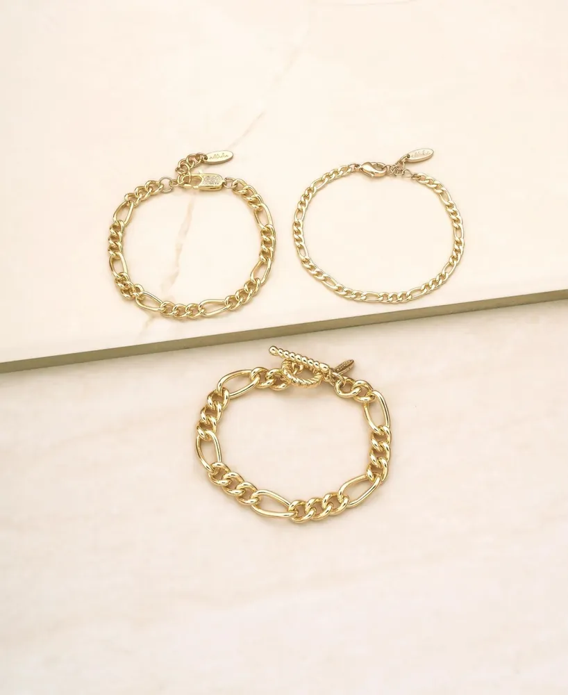 Ettika Women's Chain Bracelet Set, 3 Piece