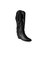 Bala Di Gala Women's Knee-High Premium Leather Boots With Side Fringe