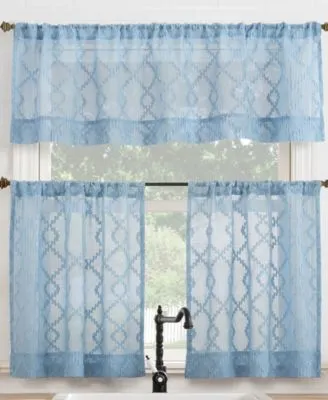 No. 918 Tina Geometric Clipped Semi Sheer Rod Pocket Curtain Collection