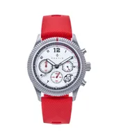 Nautis Men Meridian Rubber Watch - Red, 42mm