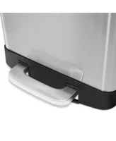 10.6 Gal./40 Liter Stainless Steel Rectangular Step-on Trash Can for Kitchen