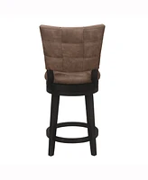 Hillsdale 40.25" Wood and Upholstered Kaede Furniture Counter Height Swivel Stool