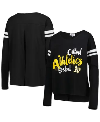 Women's Touch Black Oakland Athletics Free Agent Long Sleeve T-shirt