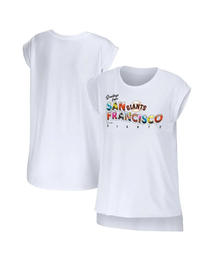 Women's Wear by Erin Andrews White San Francisco Giants Greetings From T-shirt