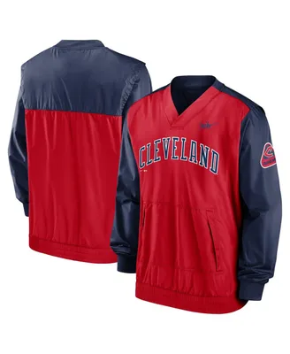 Men's Nike Red, Navy Cleveland Indians Cooperstown Collection V-Neck Pullover